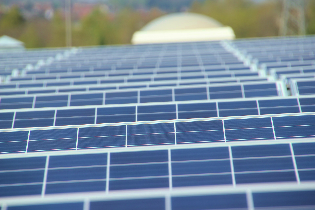 設置された太陽光パネル