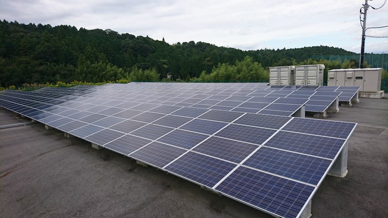 さんでん様が点検を受託している滋賀県栗東市の産業太陽光発電所